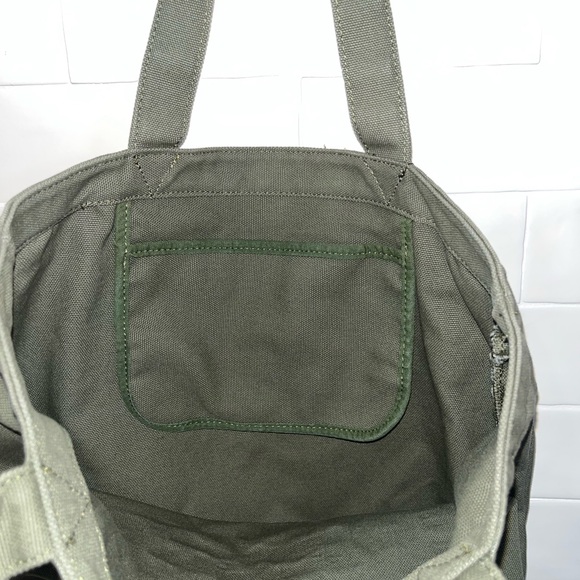 Levi's California Canvas Tote Bag Olive Green 100% Cotton - Picture 8 of 9
